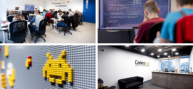 Zdjęcia biura warszawskiego Coders Lab, w którym odbywają się kursy stacjonarne